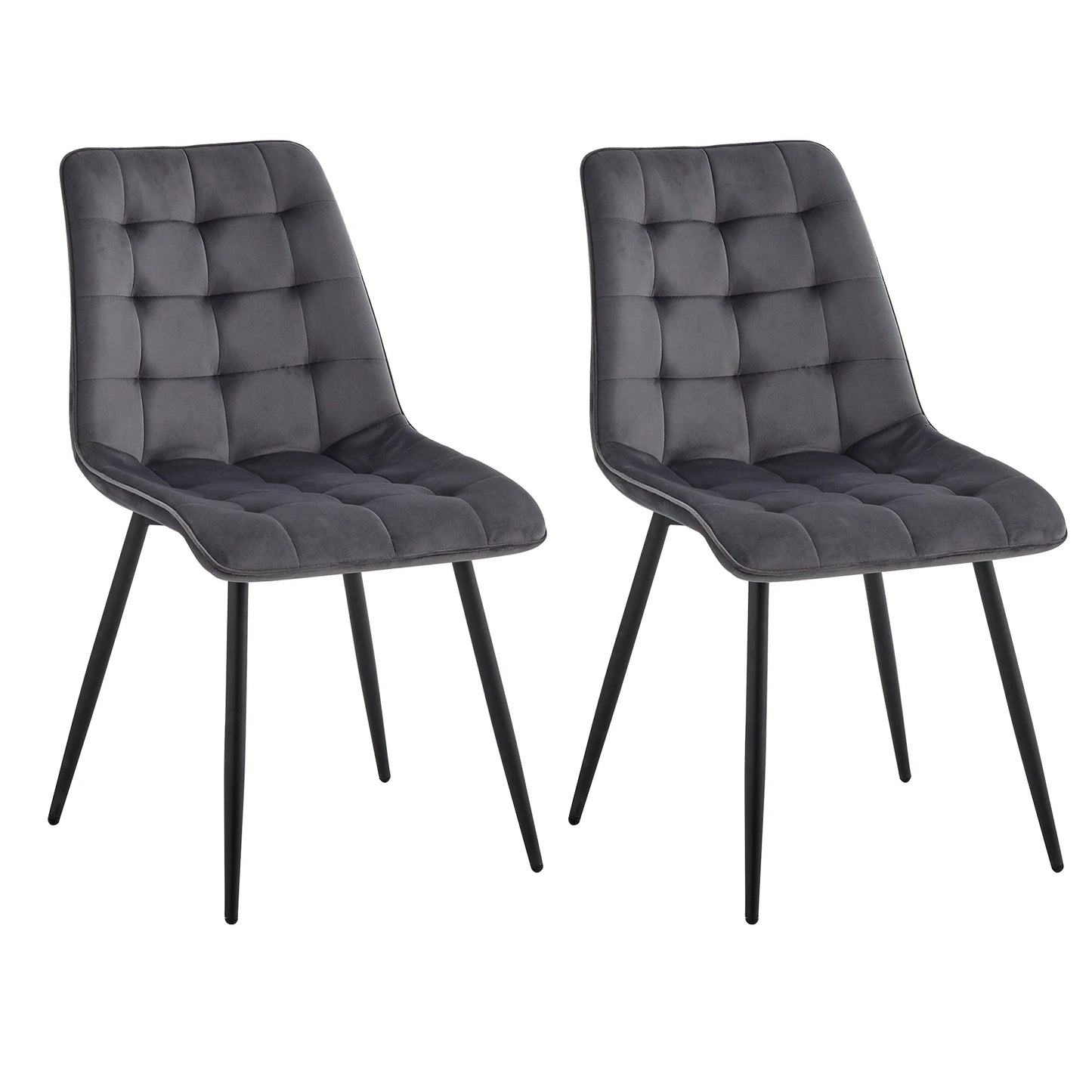 Chaise salle à manger confortable velours capitonné 