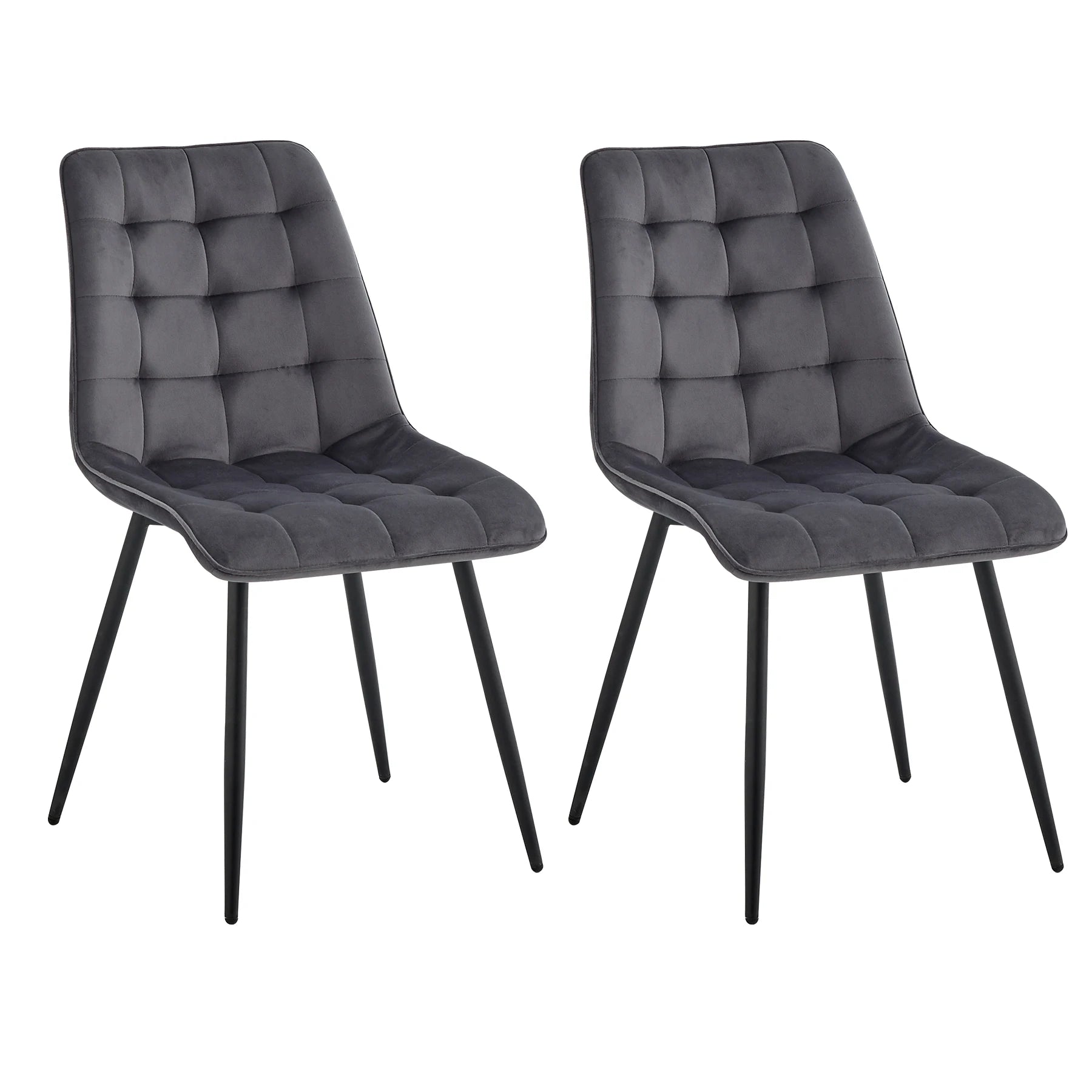 Chaise salle à manger confortable velours capitonné 