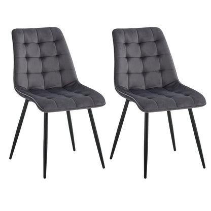 Chaise salle à manger confortable velours capitonné 