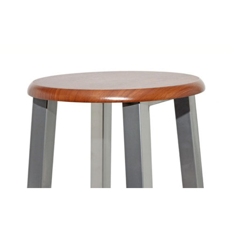 Tabouret de bar metal gris et bois