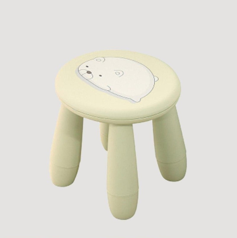 Tabouret enfant en plastique vert assise ronde