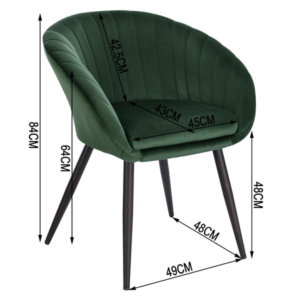 Chaise design en velours et métal avec assise confort