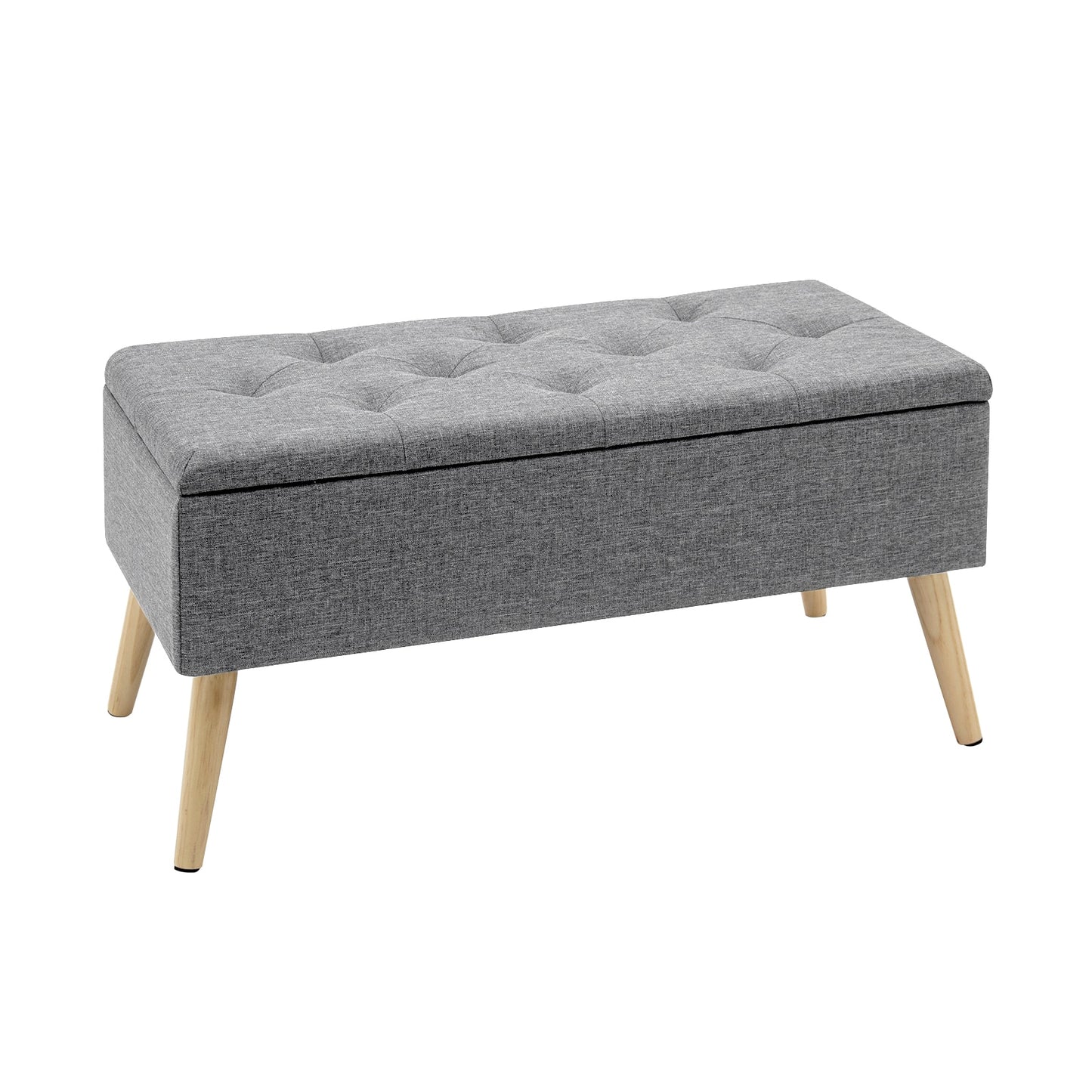 Banc scandinave en tissu capitonné et bois