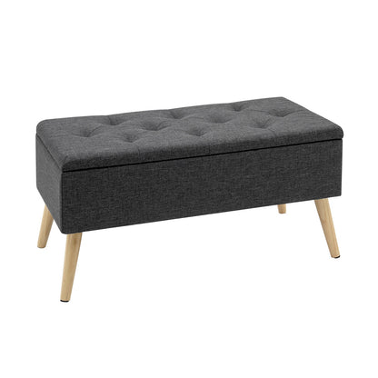 Banc scandinave en tissu capitonné et bois