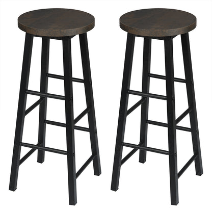 Tabouret industriel moderne en métal et bois (lot de 2)