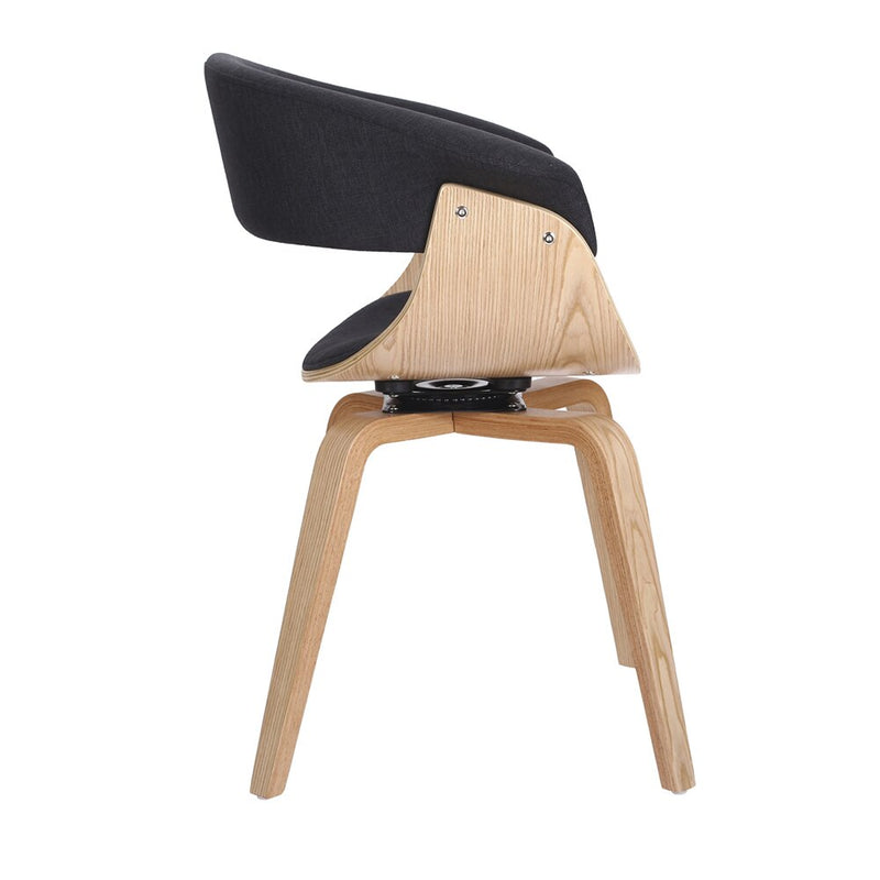 Chaise scandinave pivotante en bois rembourrée