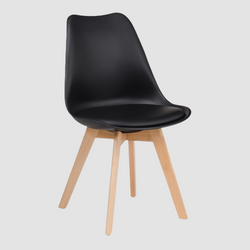 Chaise scandinave pieds en bois clair et assise résine (lot de 6)