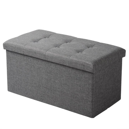 Banc de rangement pliable en tissu avec couvercle capitonné