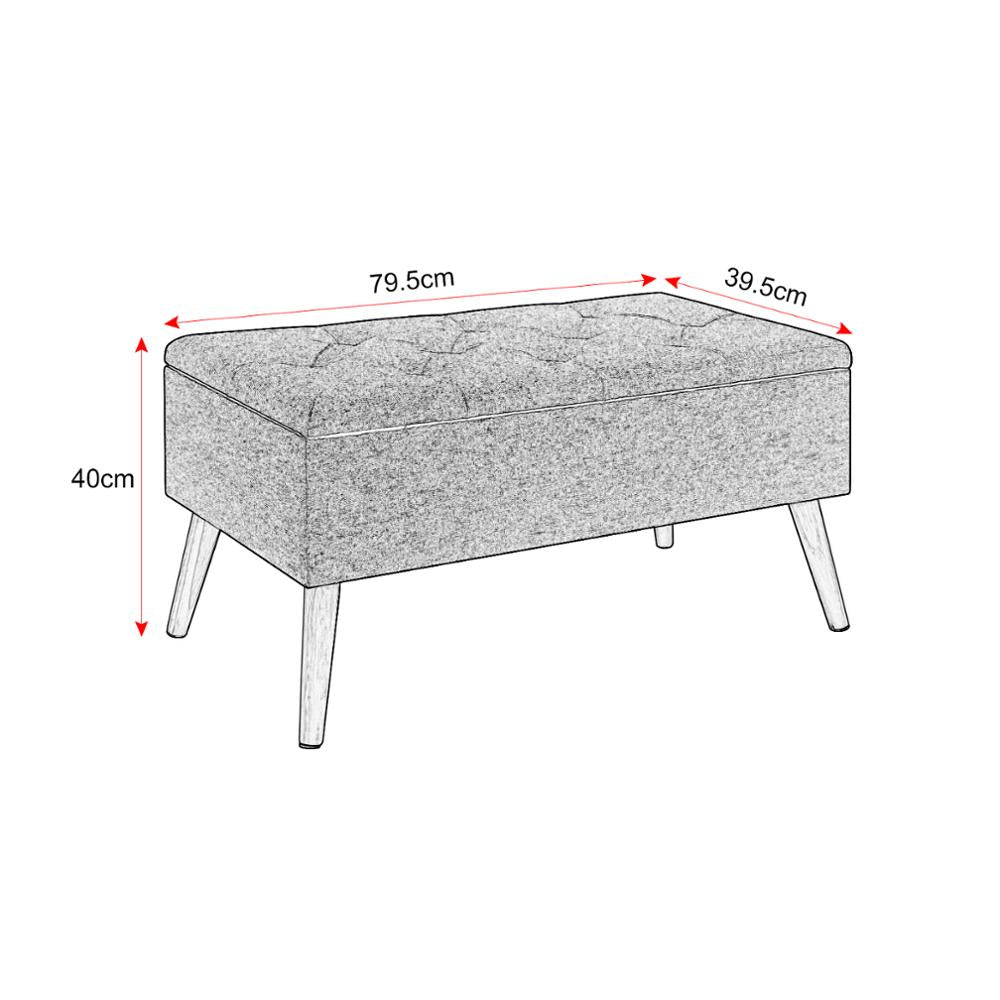 Banc scandinave en tissu capitonné et bois