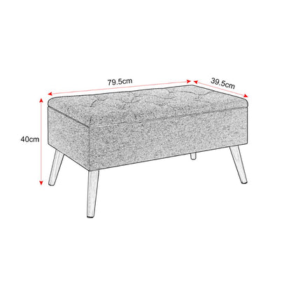 Banc scandinave en tissu capitonné et bois