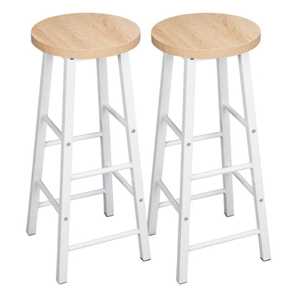 Tabouret industriel moderne en métal et bois (lot de 2)