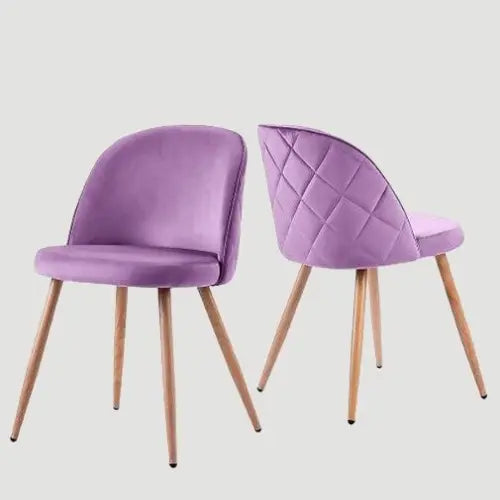 Chaise scandinave en velours fushia et bois (lot de 2)