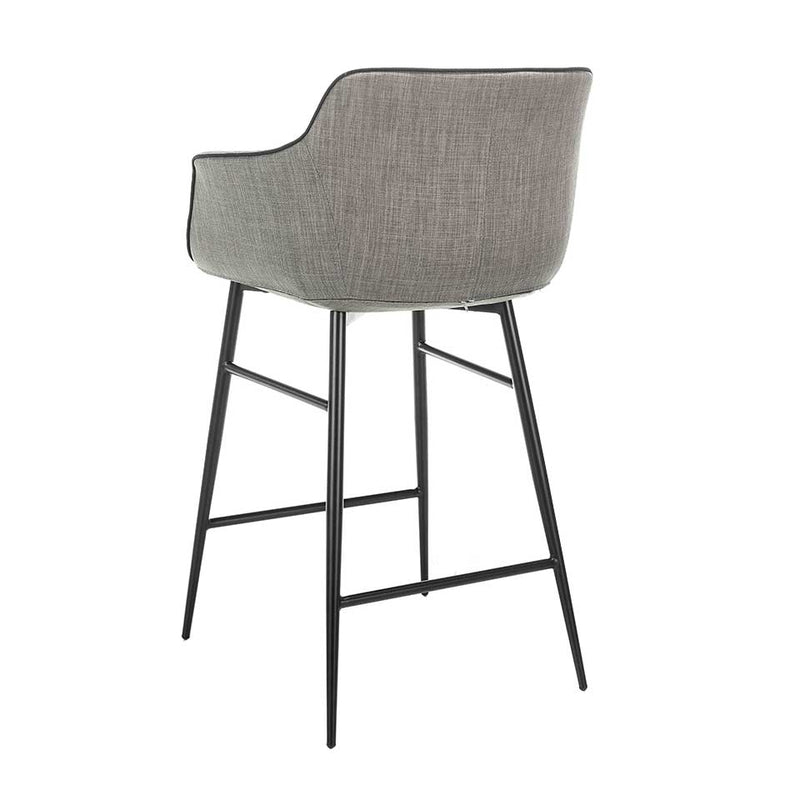 Chaise de bar design style fauteuil en tissu et métal