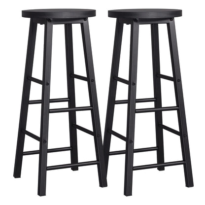 Tabouret industriel moderne en métal et bois (lot de 2)