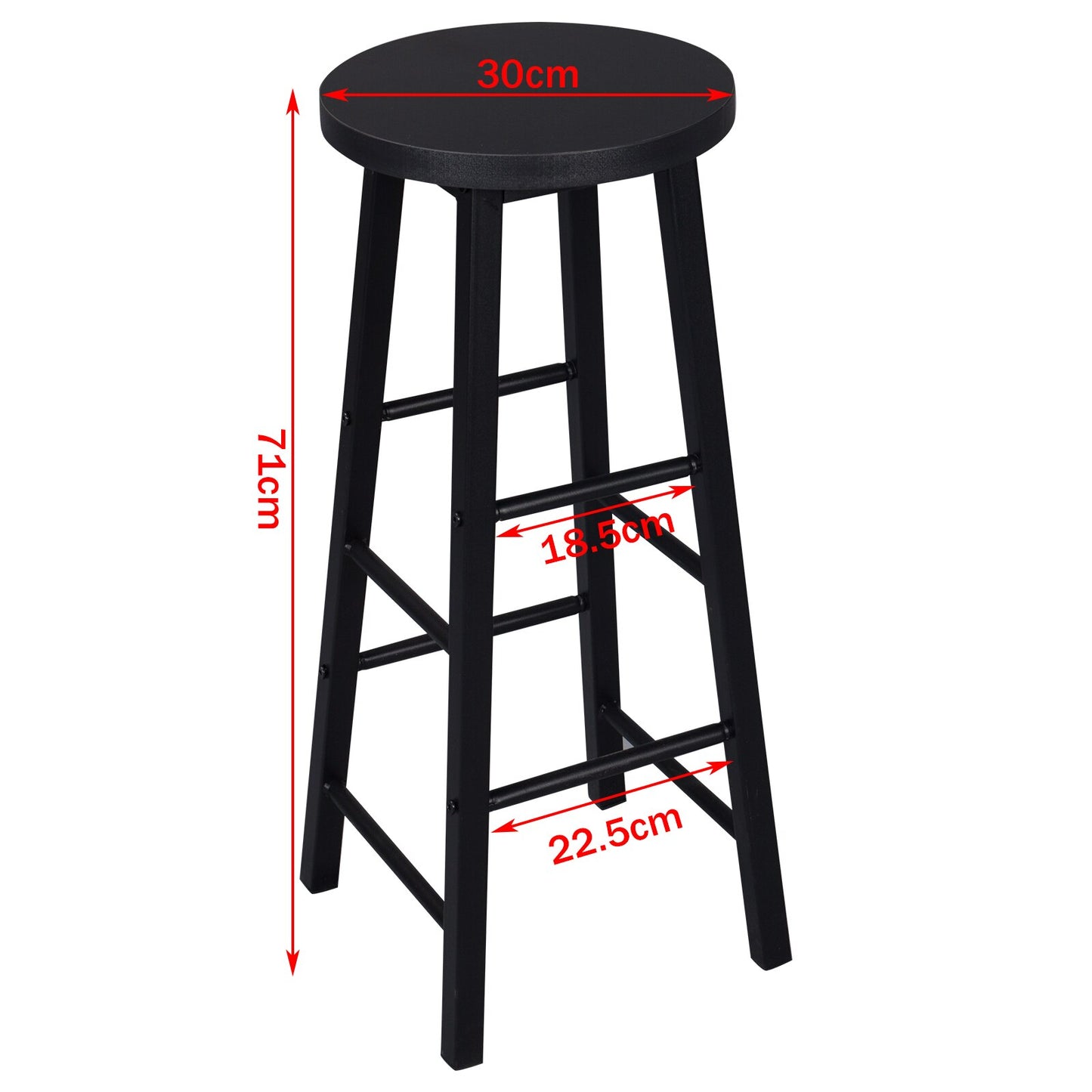 Tabouret industriel moderne en métal et bois (lot de 2)