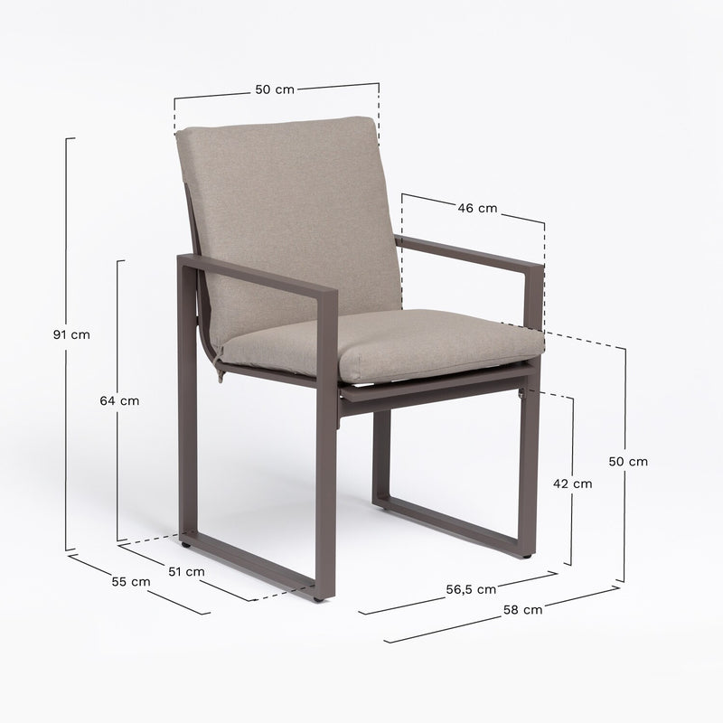 Chaise moderne de terrasse en métal