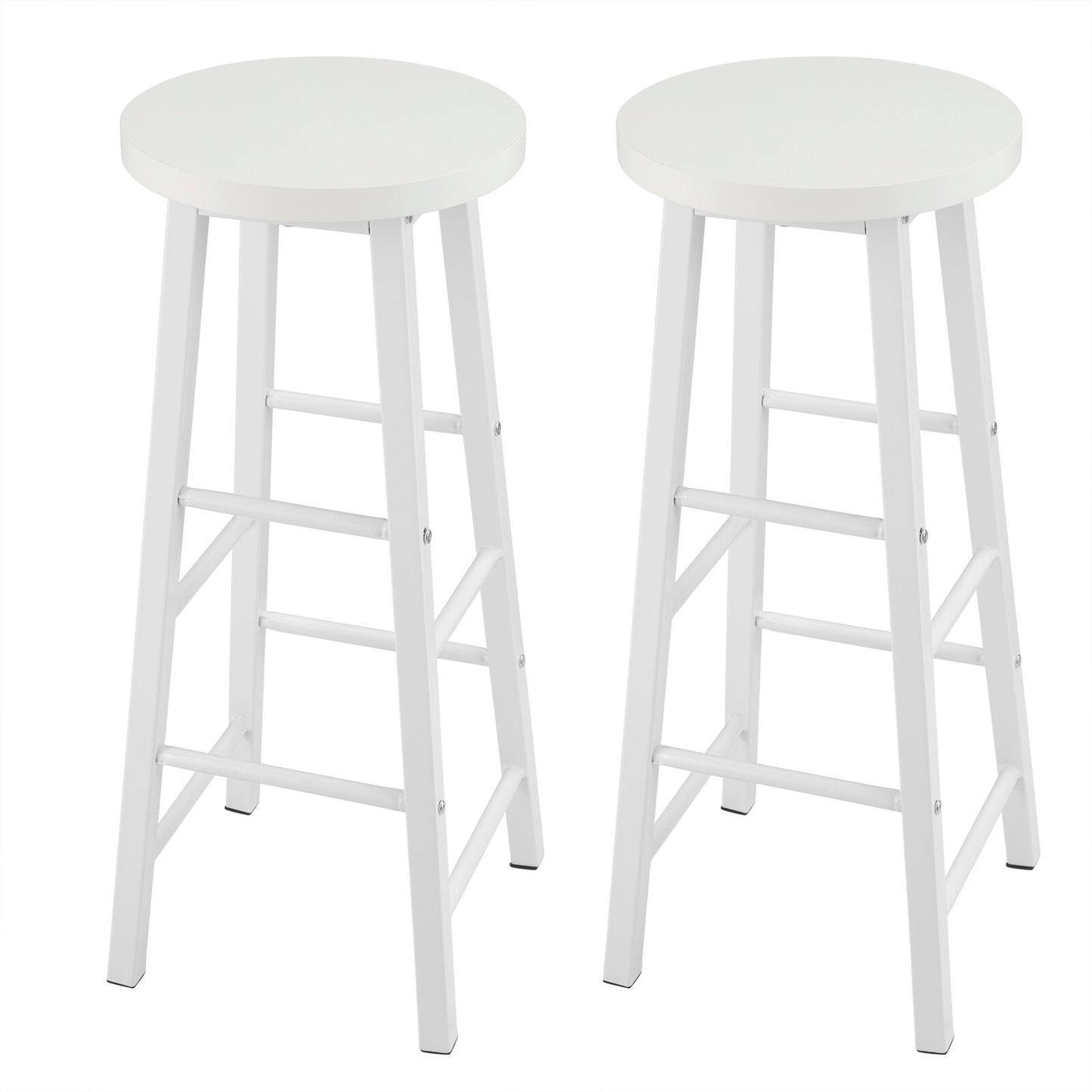 Tabouret industriel moderne en métal et bois (lot de 2)