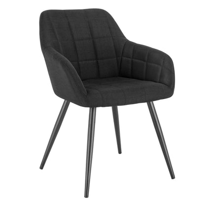 Chaise moderne à large dossier surpiqué et pieds en métal