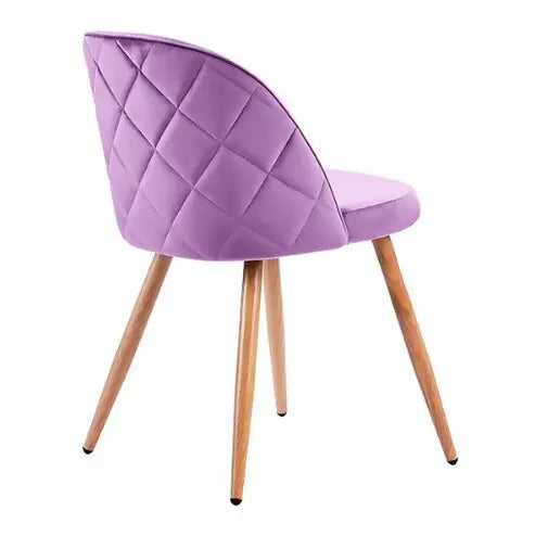 Chaise scandinave en velours fushia et bois (lot de 2)