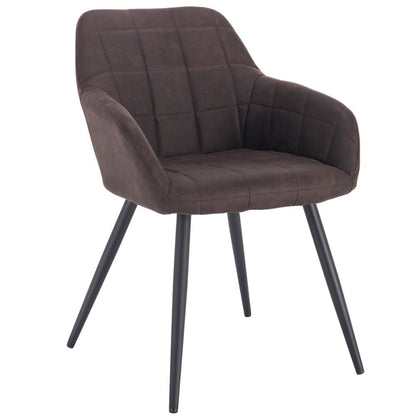 Chaise moderne à large dossier surpiqué et pieds en métal