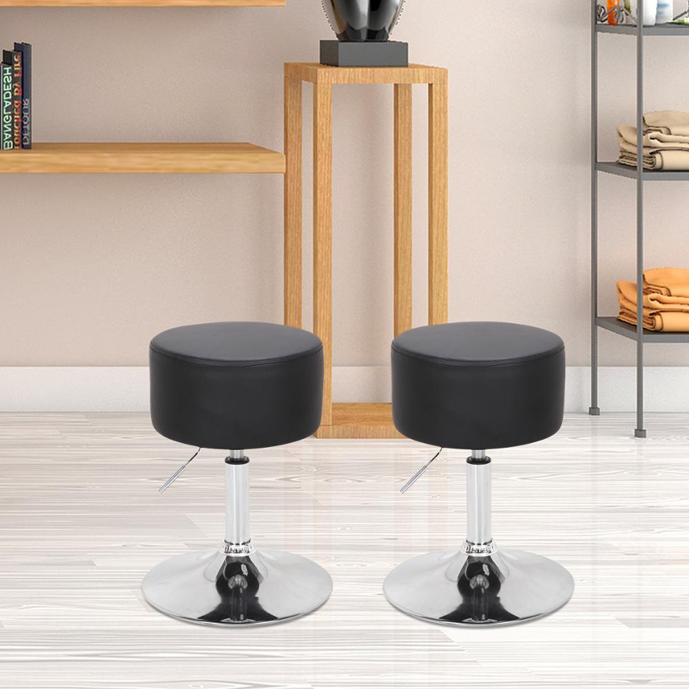 Tabouret de bar réglable métal et cuir assise épaisse