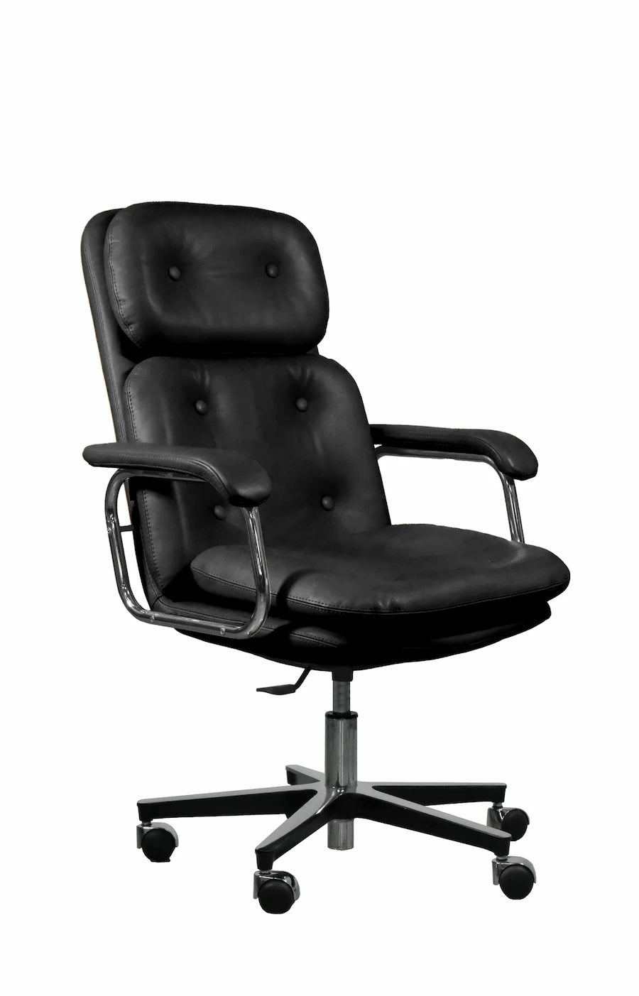 Chaise de bureau ergonomique en cuir sur roulettes avec accoudoirs et dossier haut HERITAGE 80 DIRECTION GRAND