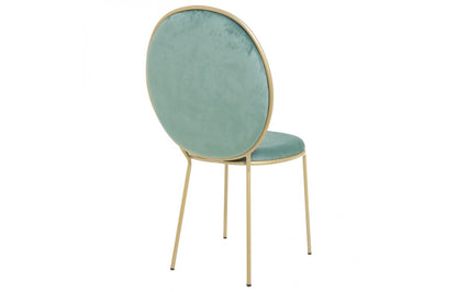 Chaise médaillon moderne velours vert