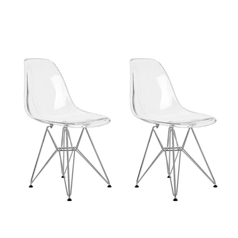 Chaise scandinave transparente lot de 2