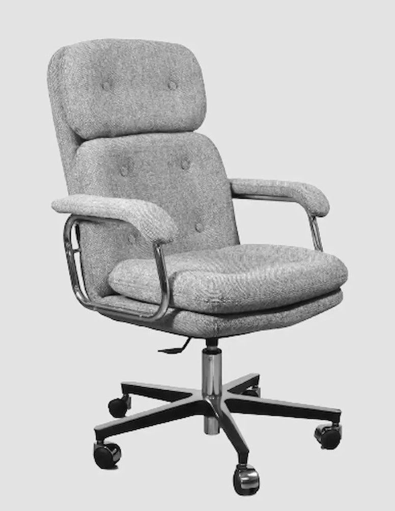 Chaise de bureau ergonomique en tissu sur roulettes avec accoudoirs et dossier haut HERITAGE 80 DIRECTION GRAND