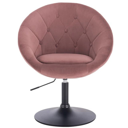Chaise design style rétro demi sphère capitonnée à pied central