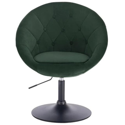 Chaise design style rétro demi sphère capitonnée à pied central