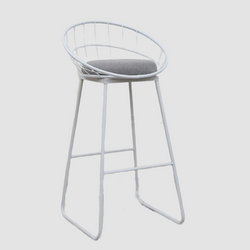 Chaise de bar industrielle design blanche
