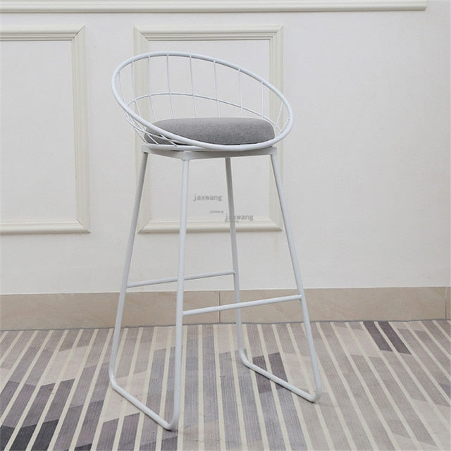 Chaise de bar industrielle design blanche