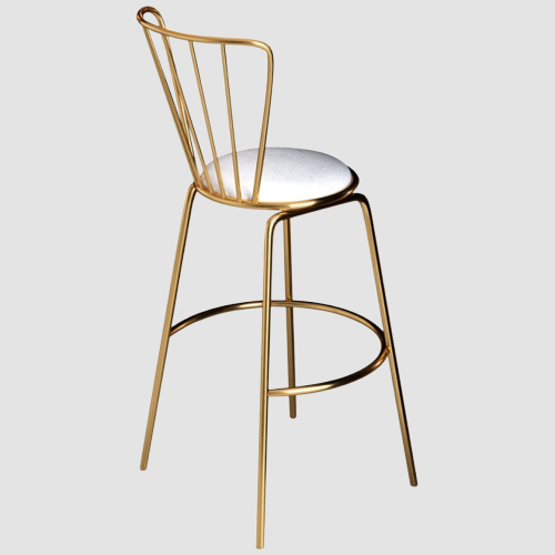 Chaise de bar industrielle design avec dossier haut enveloppant