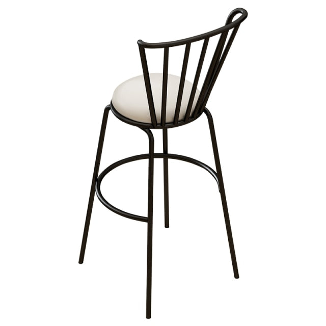 Chaise de bar industrielle design avec dossier haut enveloppant