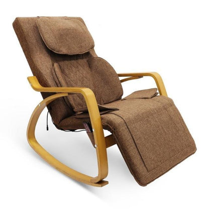 Fauteuil relax en tissu en bois avec option chauffante et massante
