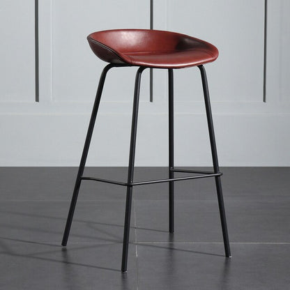 Tabouret de bar design  nordique avec pieds en métal noir