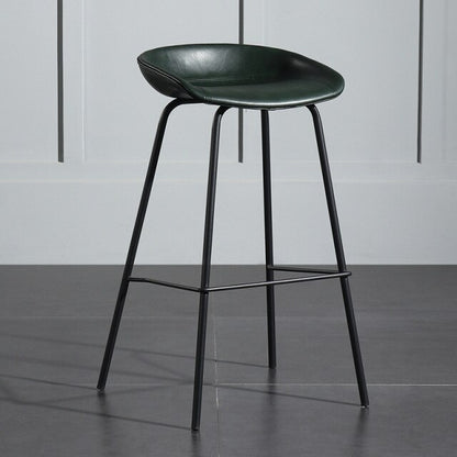 Tabouret de bar design  nordique avec pieds en métal noir