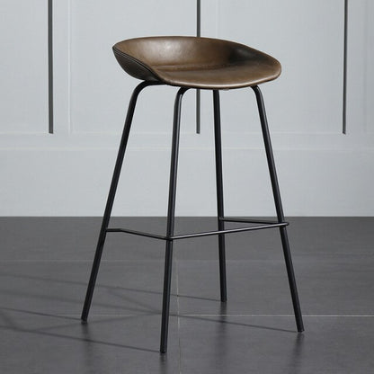 Tabouret de bar design  nordique avec pieds en métal noir