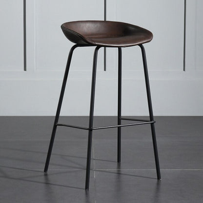 Tabouret de bar design  nordique avec pieds en métal noir