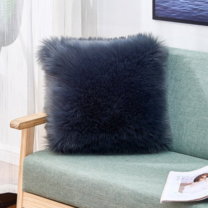 Coussin carré taie en fourrure synthétique