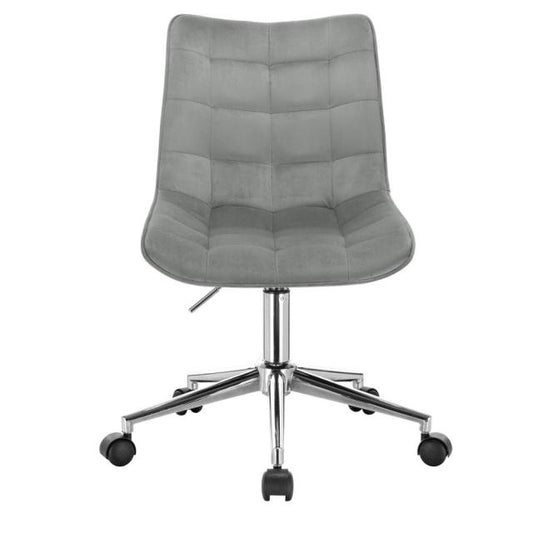 Chaise de bureau rotative sur roulettes ajustable avec assise rembourrée – Gris