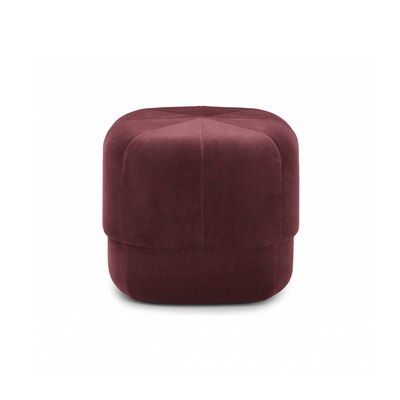 Banc de rangement minimaliste en velours bordeau
