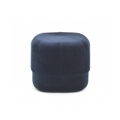Banc de rangement minimaliste en velours bleu
