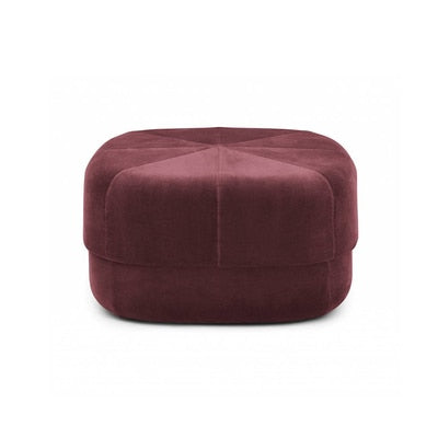 Banc de rangement minimaliste en velours bordeau