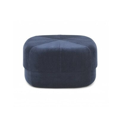Banc de rangement minimaliste en velours bleu