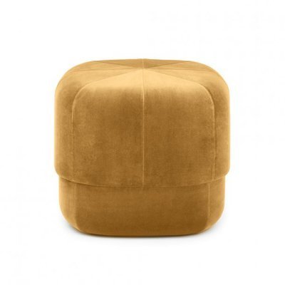 Banc de rangement minimaliste en velours moutarde
