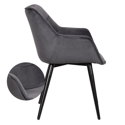 Fauteuil design velours et métal noir Concepto