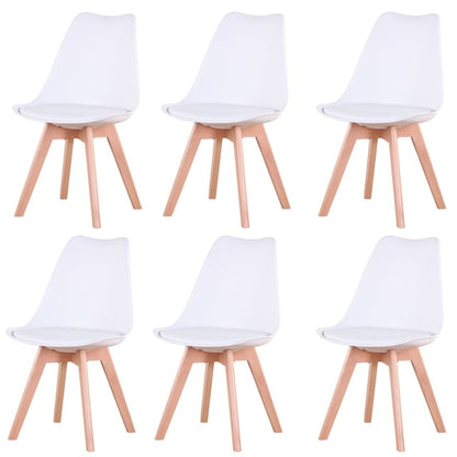Chaise scandinave pieds en bois clair et assise résine (lot de 6)