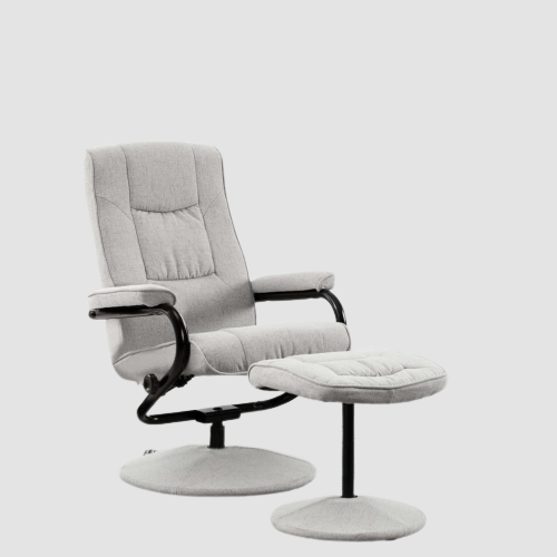 Fauteuil relax ajustable avec accoudoirs et repose pieds